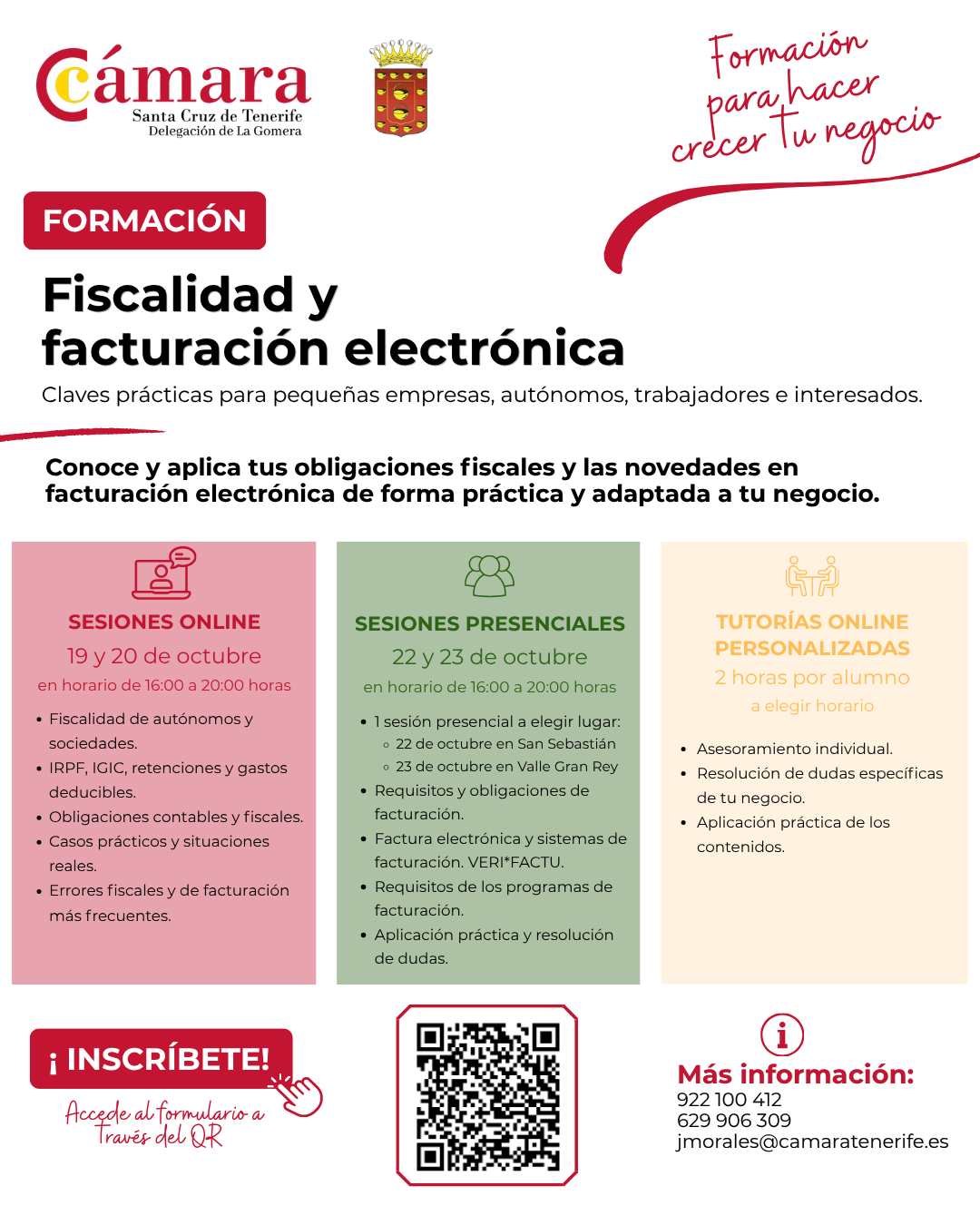 Imagen de Cabildo y Cámara de Comercio impulsan un curso formativo sobre facturación electrónica y fiscalidad