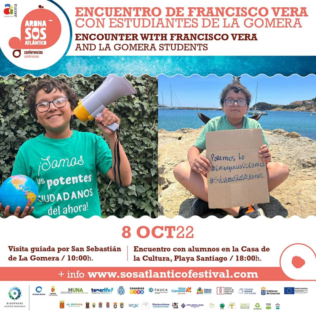 Imagen de Arona SOS Atlántico inicia su edición especial en La Gomera con la visita del joven activista Francisco Vera