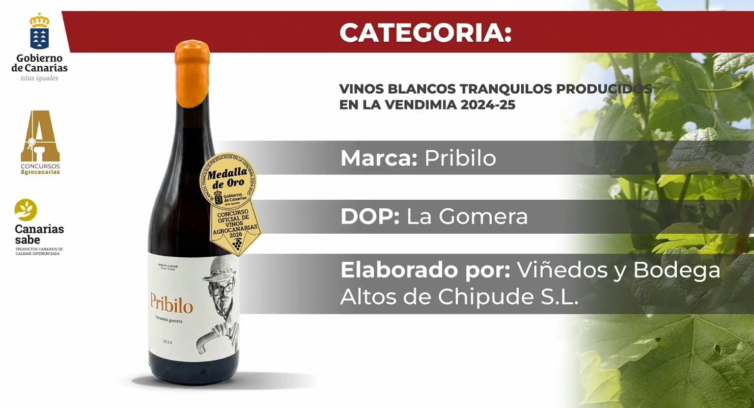 Imagen de El Cabildo felicita a la Bodega Altos de Chipude por la medalla lograda en el Concurso Oficial de Agrocanarias
