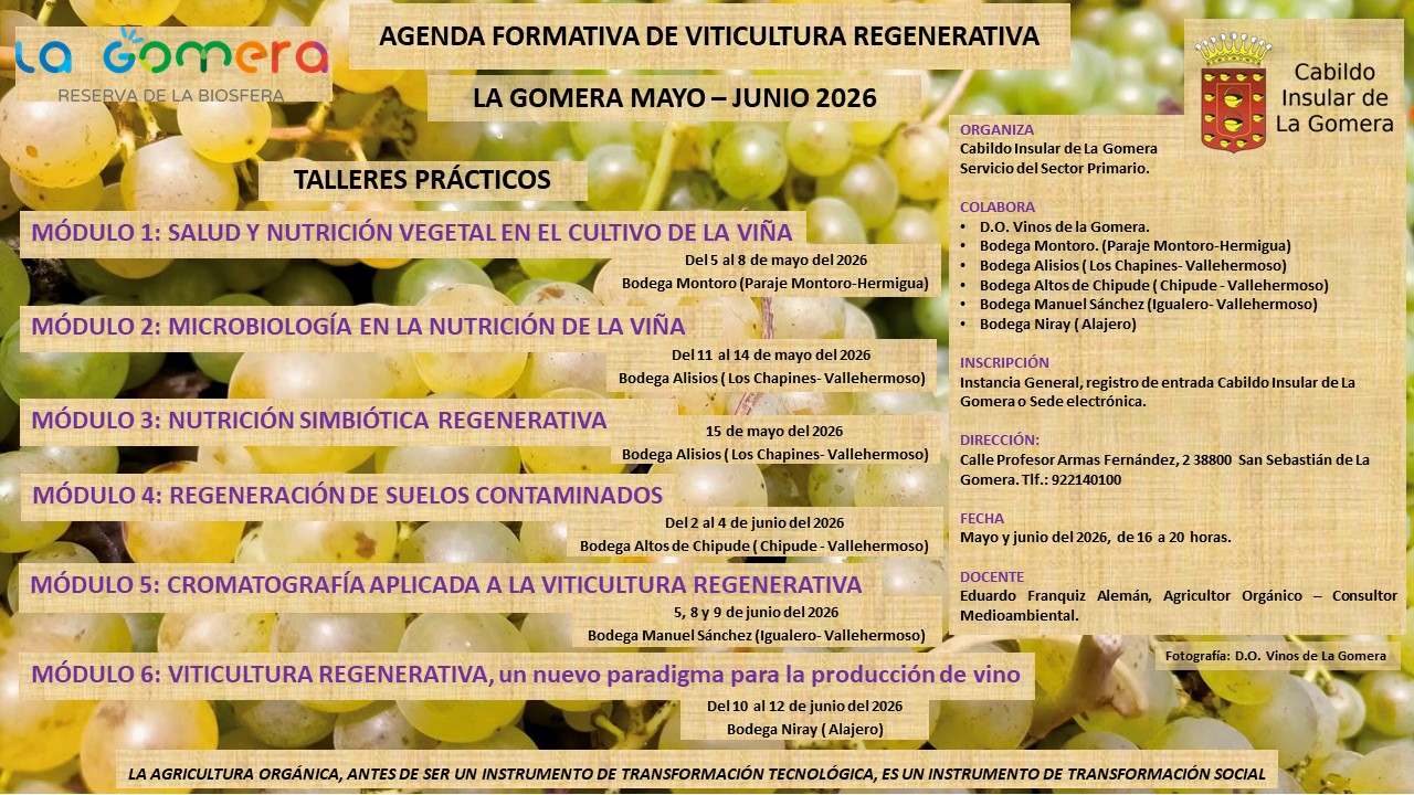 Imagen de El Cabildo impulsa una agenda formativa en viticultura regenerativa durante los meses de mayo y junio