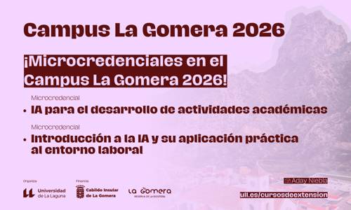 Imagen de El Campus La Gomera inicia en julio la impartición de la oferta formativa de microcredenciales universitarias