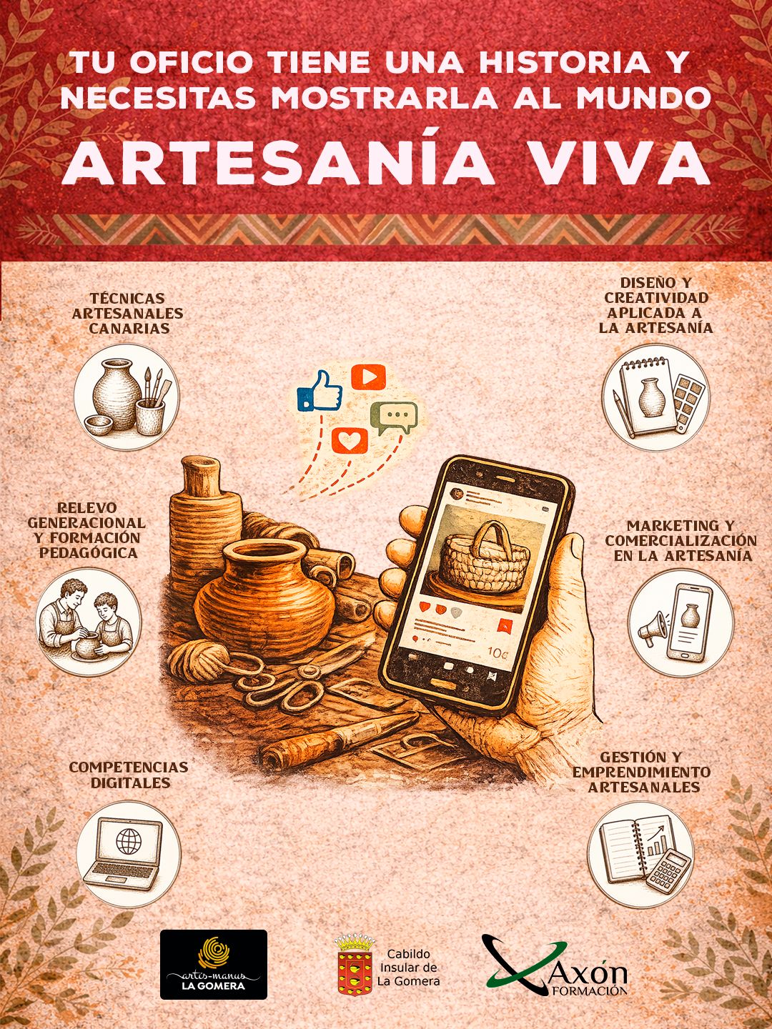 Imagen de El Cabildo mantiene activo el programa ‘Artesanía Viva’ para fortalecer la formación del sector artesanal