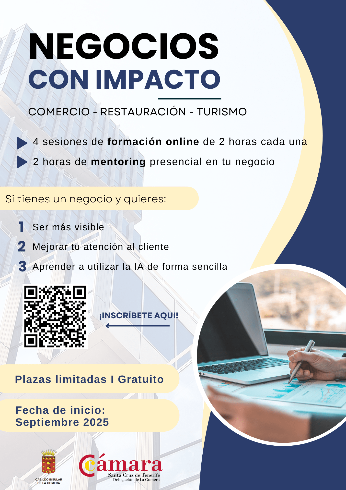 Imagen de Cabildo y Cámara de Comercio ofrecen formación para negocios locales sobre visibilidad, atención al cliente e inteligencia artificial