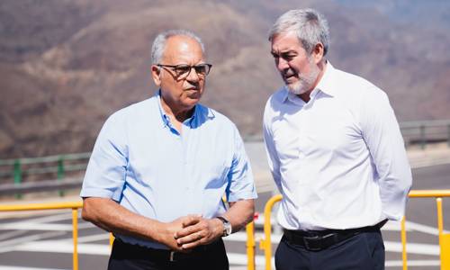 Imagen de Curbelo destaca el inicio de las obras entre La Lomada y El Clavo como clave para culminar el eje viario hacia la GM-1