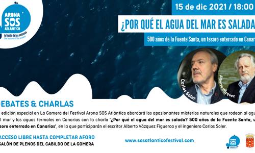 Imagen de `Arona SOS Atlántico´ reúne al ingeniero Carlos Soler y Alberto Vázquez Figueroa en La Gomera para explorar los enigmas del agua del mar