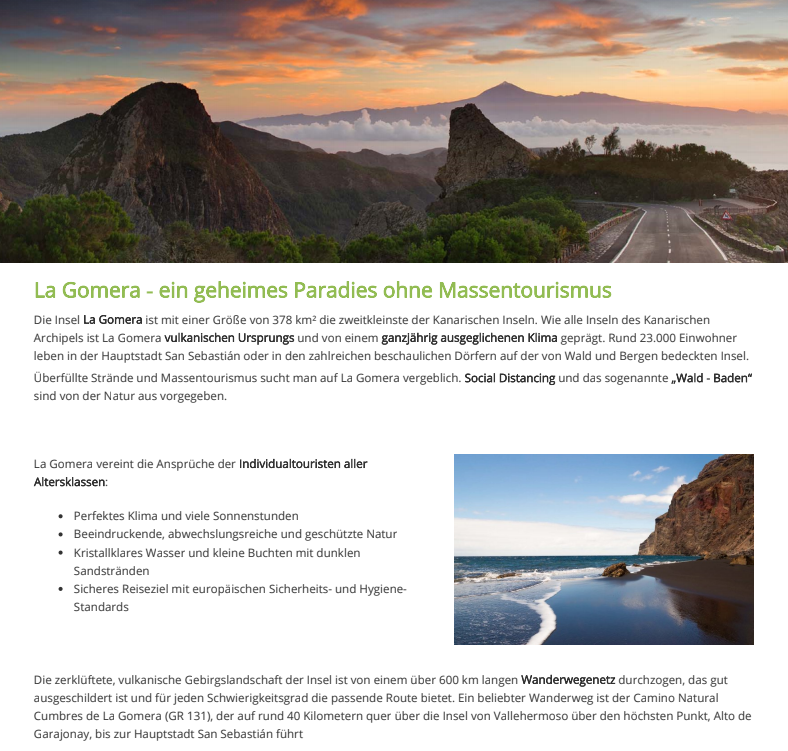 Imagen de Más de mil agentes de viajes alemanes concluyen una formación online sobre La Gomera