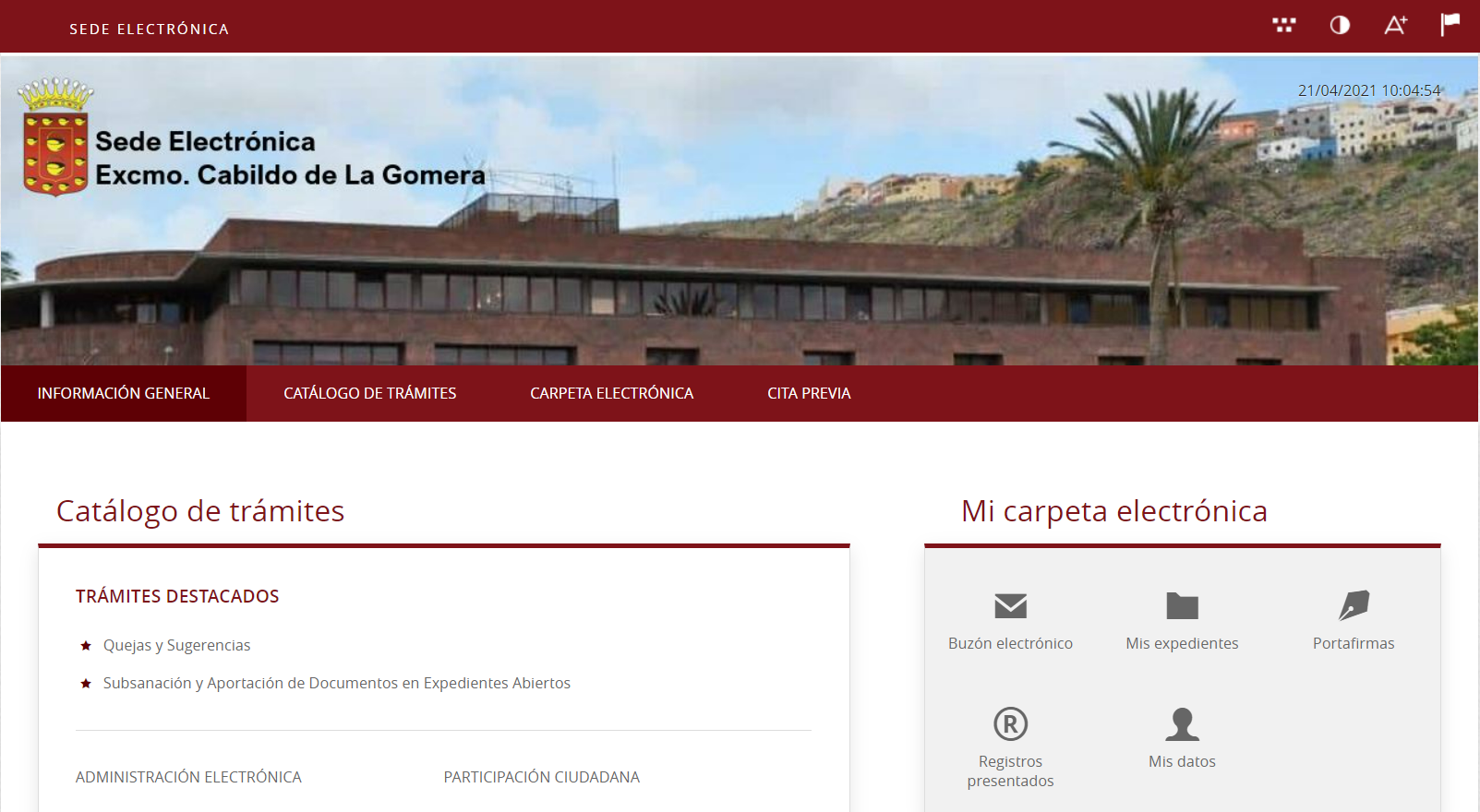 Imagen de Crecen un 40% las gestiones telemáticas a través de la sede electrónica del Cabildo de La Gomera