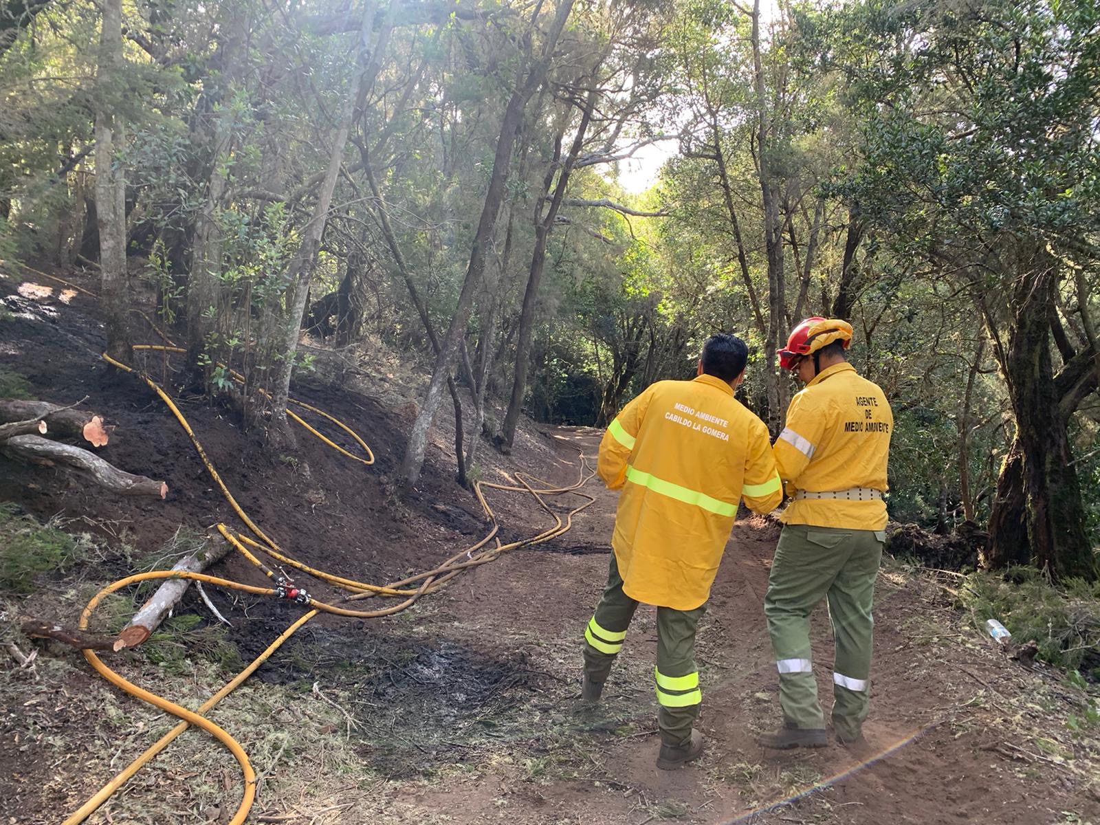 Imagen de Continúan las labores de extinción del incendio de Las Creces que está estabilizado desde esta mañana