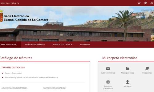 Imagen de Crecen un 40% las gestiones telemáticas a través de la sede electrónica del Cabildo de La Gomera
