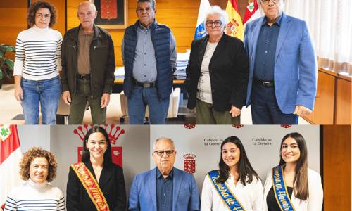 Imagen de El Cabildo recibe a los Premios Méritos Humanos y las romeras de las Fiestas de San Sebastián