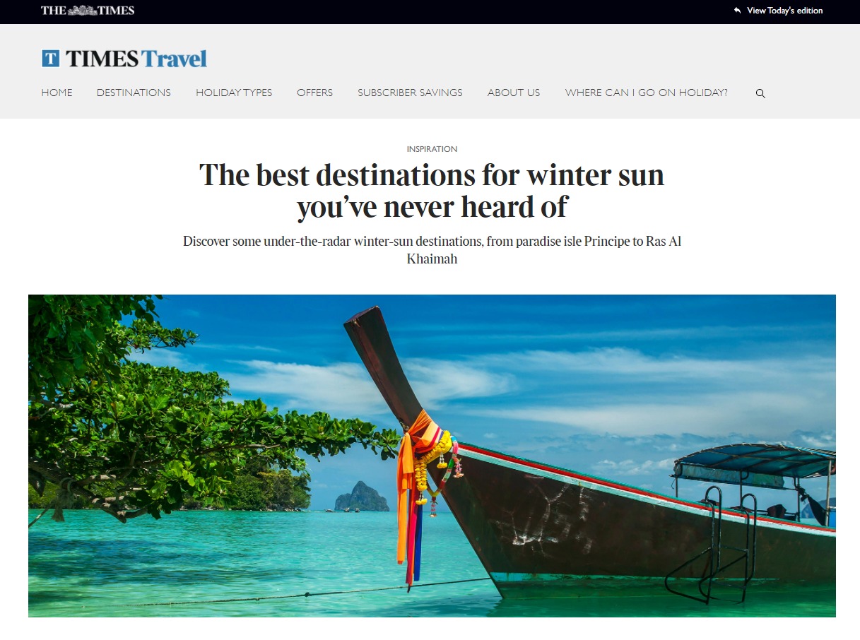 Imagen de ‘The Times’ sitúa La Gomera entre los quince mejores destinos del mundo con sol para viajar en invierno