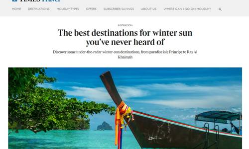 Imagen de ‘The Times’ sitúa La Gomera entre los quince mejores destinos del mundo con sol para viajar en invierno
